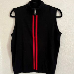 Jamie Sadock Black Red Silk Blend Knit Top Large